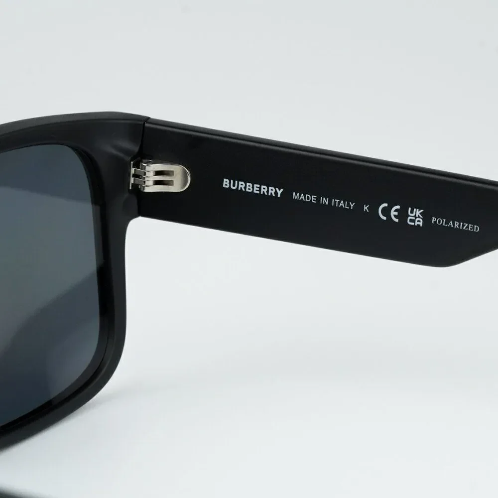 NEW Burberry BE4358 KNIGHT 346481 Matte Black Dark Grey Polarized Men Sunglasses